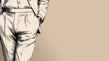Close-up illustration of a man's suit