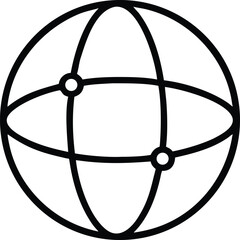 Global Network Connection: Abstract Sphere with Interconnected Nodes, Modern Technology Design Element