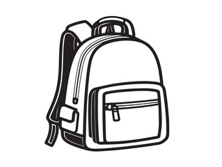Minimalist Line Art of a Stylish School Bag