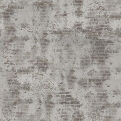 Aged weathered brick wall texture, distressed industrial background with white plaster remnants for retro designs