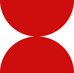 Minimalist Red Arcs Abstract Pattern on White Background - Symmetrical Geometric Design Element