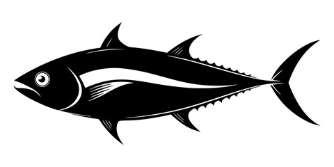 Fototapeta premium tuna black vector silhouette on white background animal.