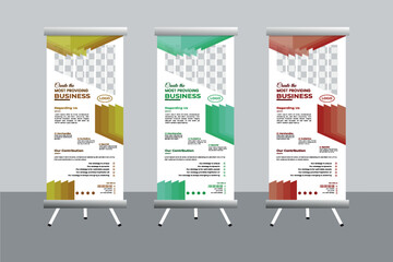 Creative business roll up banner design template
