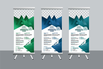 Medical roll up banner design template