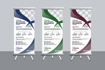 Creative business roll up banner design template