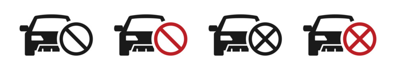 No parking vector icons. Don't park here vector icon set. Do not park here designs