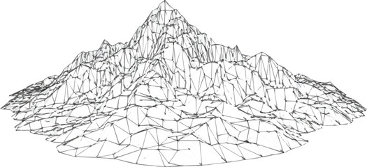 Fototapeta premium Create a Peaks in a Single Line: The Geometry of Nature vector art with white background.
