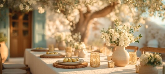 A beautiful luxury table decoration for wedding	

