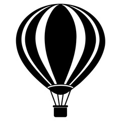 Obraz premium Classic silhouette of a hot air balloon in flight isolated on white background
