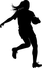 American Football Player Silhouette with Helmet vector bundle