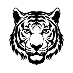 Fototapeta premium Vector tiger head silhouette illustration isolate On A White Background 