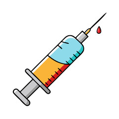 Cartoon medical syring 