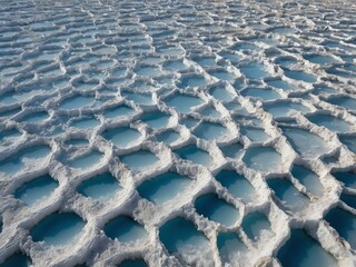 Fototapeta premium Crystalline Salt Flats Close-up