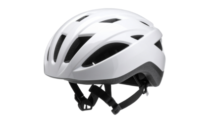 Urban biker helmet mockup with a sleek, modern design, matte or glossy finish, and secure strap details. Isolated on a transparent PNG background
