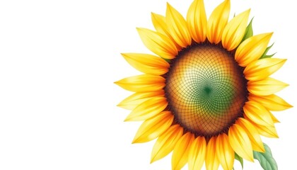 Fototapeta premium Close-up of a beautiful sunflower against a white background