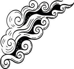 "Swirling Smoke Abstract Line Art Design"