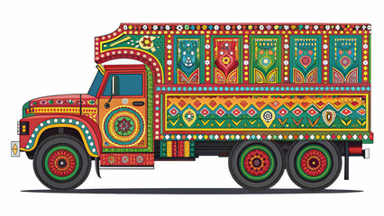Pakistani Truck Art Style Vector
