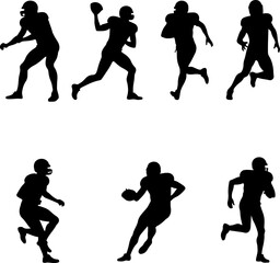 Fototapeta premium American Football Player Helmet vector bundle