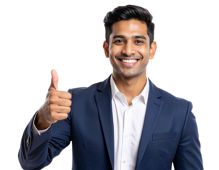 Mature Indian Business Leader with Glasses and Tie, transparent