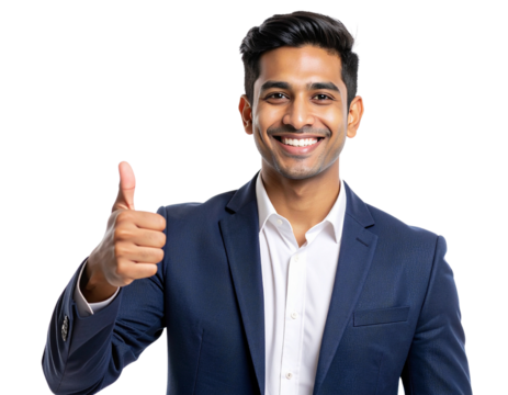 Mature Indian Business Leader with Glasses and Tie, transparent