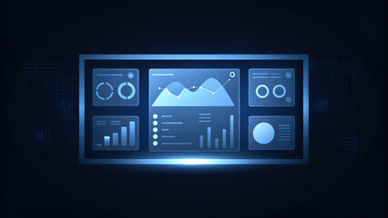 Fototapeta premium Digital analysis tools display data insights on sleek interface, showcasing graphs and metrics