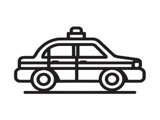 Simple and Sleek Taxi Cab Vector Line Drawing