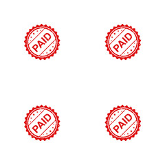 set of red sale labels paid stamps 