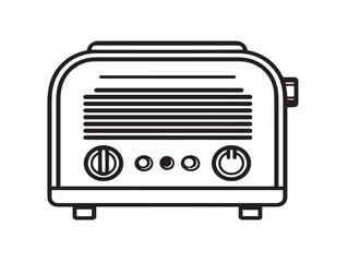 Minimal Line Art of Stylish Toaster Appliance