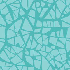 Cracked ice pattern, ice drift, top view. Blue broken surface with scattered fragments. Terrazzo texture, stone mosaic. Vector seamless debris background © Юрий Парменов