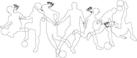 Soccer Football Players Silhouettes