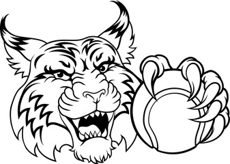 Wildcat Bobcat Tennis Ball Animal Team Mascot