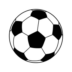 Graphic soccer ball in black and white vector 