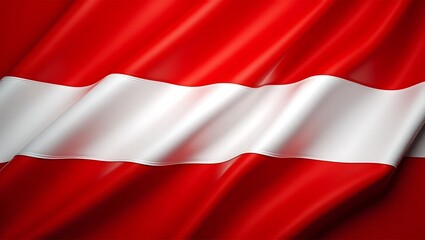 Obraz premium Close-up view of a waving Austrian flag, showing red and white horizontal stripes.