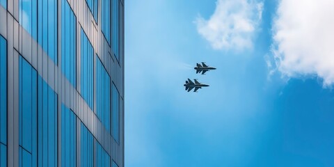 Jets Performing Aerial Maneuver in The Sky