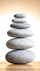 Stacked grey and white stones balance