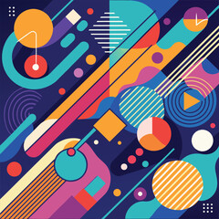 Abstract line shapes concept design background. Abstract Colorful Background. Abstract shapes background. Abstract colored background. Vector illustration stock illustration