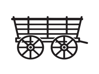 Fototapeta premium Minimal Line Art Wagon Cart Icon Vector Design 
