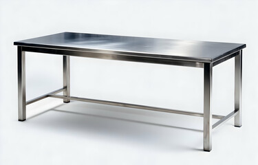 A high-quality stainless steel table designed for industrial use, offering durability and a sleek aesthetic for commercial environments.