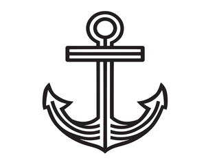 Clean Minimal Wall Anchor Icon Line Art