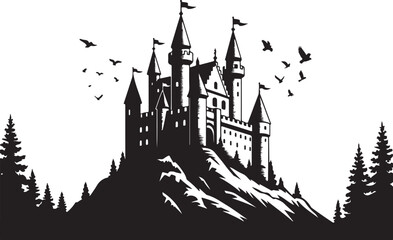 Obraz premium Medieval Castle Silhouette Bundle