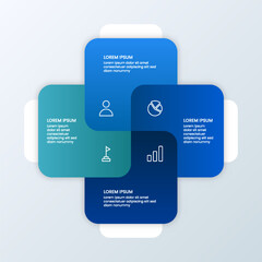 Infographic design of square shape elements with icons