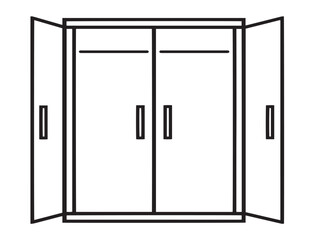 Elegant Line Style Wardrobe Closet Icon Art
