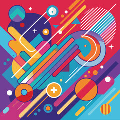 Abstract line shapes concept design background. Abstract Colorful Background. Abstract shapes background. Abstract colored background. Vector illustration stock illustration