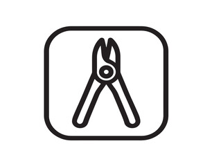 Modern Wire Cutter Icon in Minimalist Style