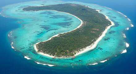 Obraz premium Aerial view of a tropical island