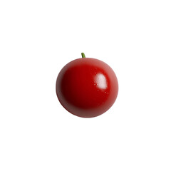 A single ripe red cherry a vibrant juicy treat,