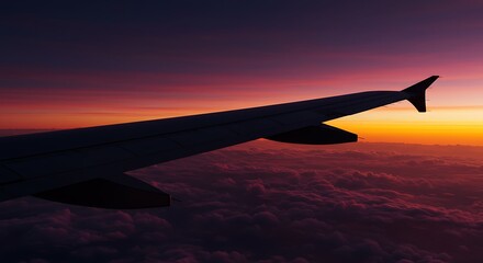 Fototapeta premium 翼の夕焼け