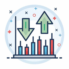 stock price indicator chart icon vector illustration