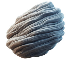 A close up of a textured gray and tan object with many ridges and folds in it