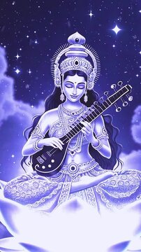 Goddess Saraswati in Divine Light
